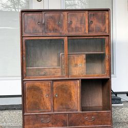 Vintage 1920s Wood Japanese Tea Cabinet Cha Tansu