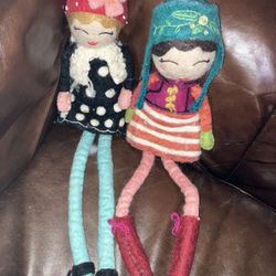 Cute Handmade Felt Dolls Pair