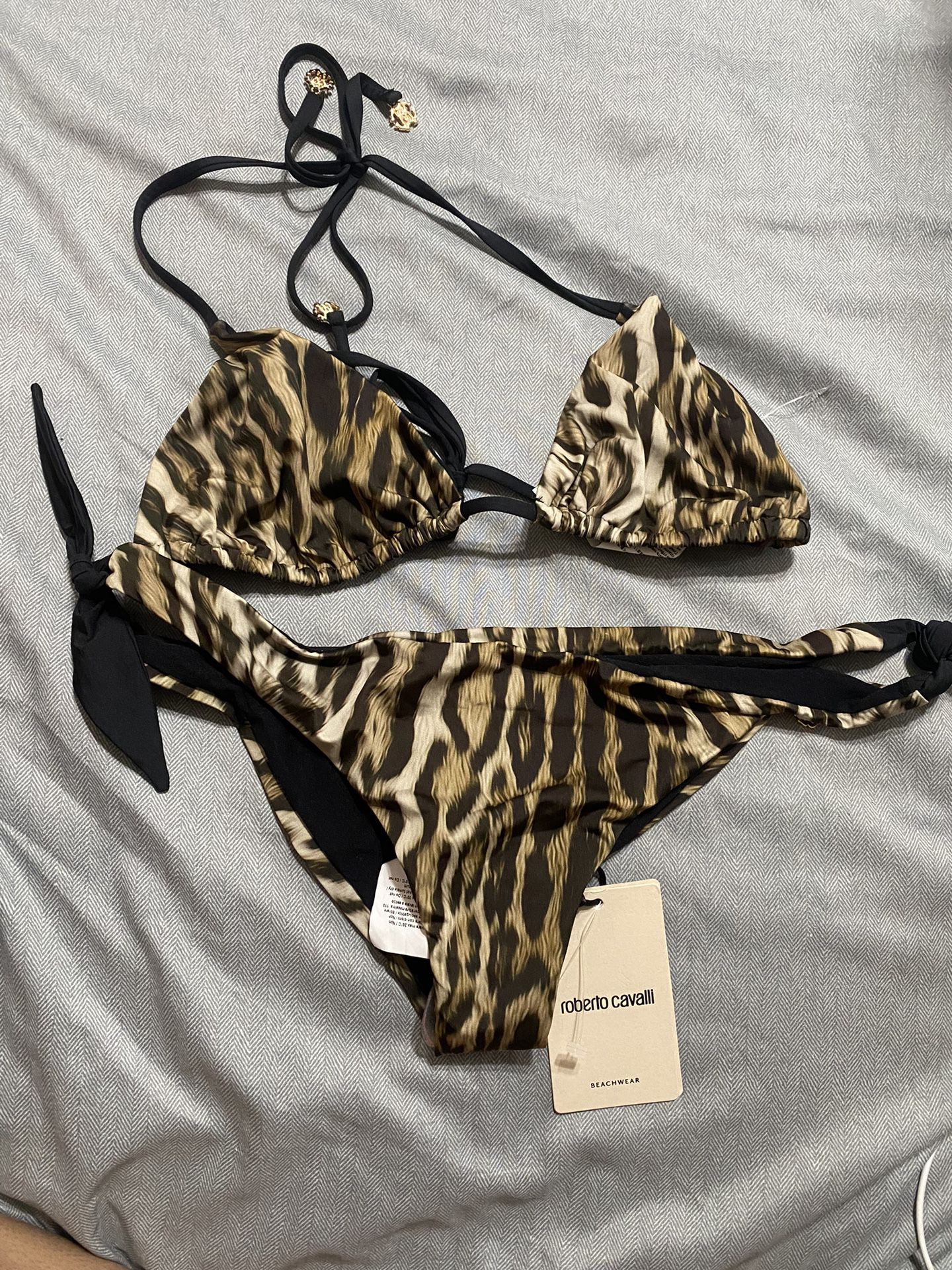 Roberto Cavalli  Cheetah  2 Pc NWT Bikini  Size M 