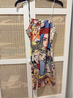 Pop Art Comic Print Mini Dress – Size 2