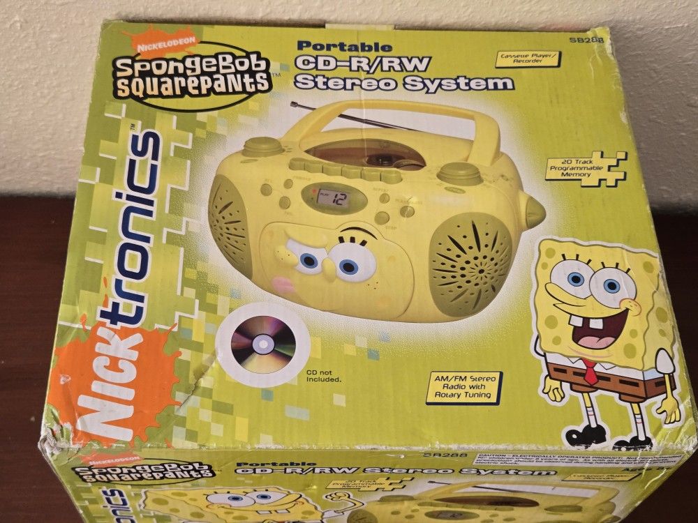 SpongeBob SquarePants Portable CD-R/RW Stereo System.