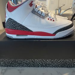 Jordan Retro 3's Grey, Red, white $65 Size 6 boys