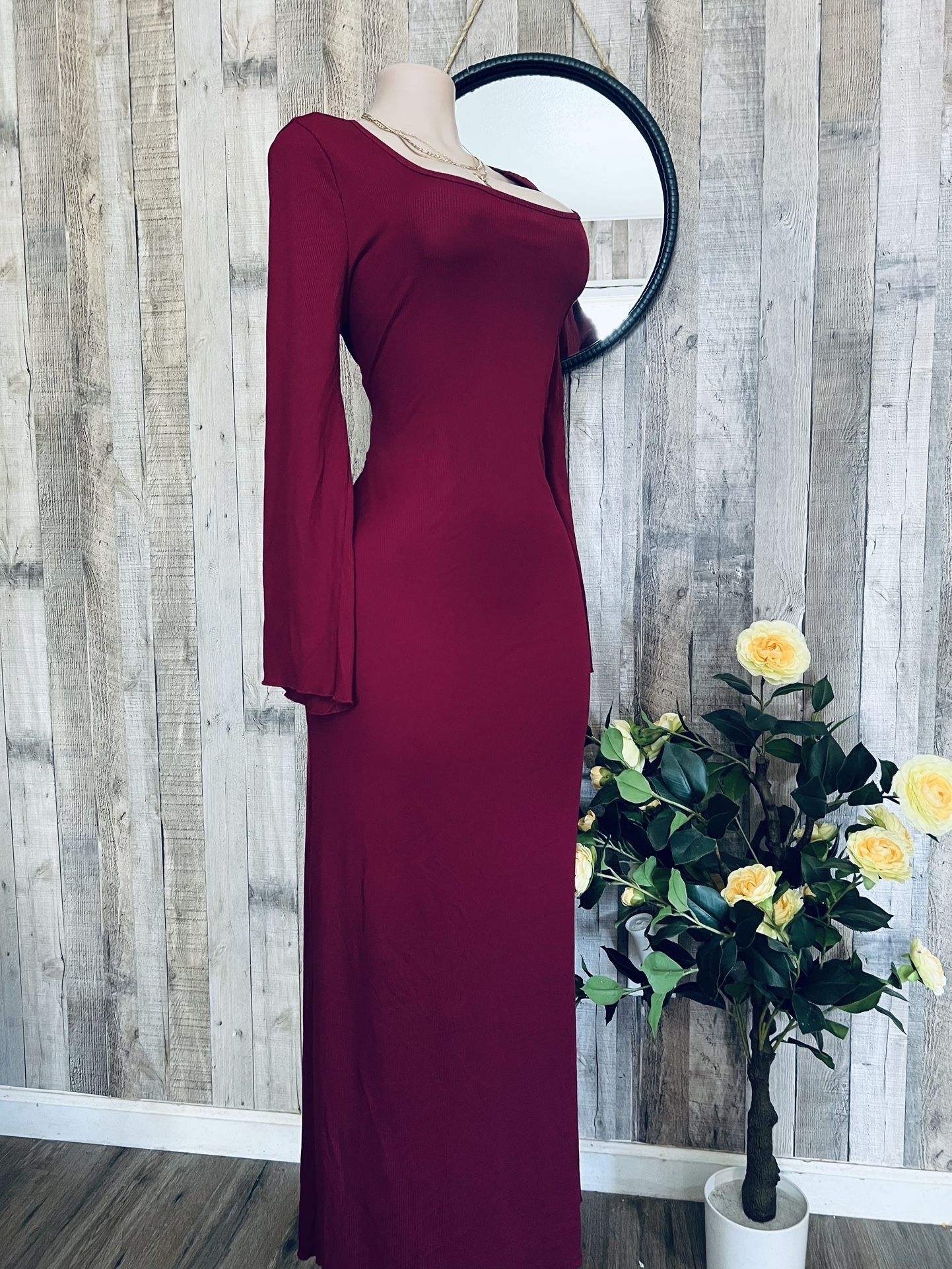 Elegant Women's Long Sleeve Solid Color Daily Dress