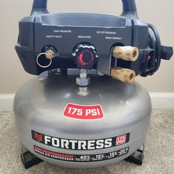 Fortress Air Compressor 6 Gal 175 PSI With Hose And Fittings