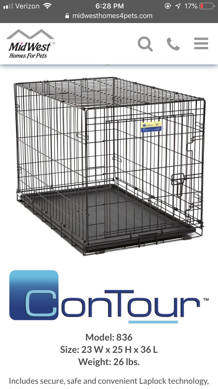 Midwest contour 36” dog crate
