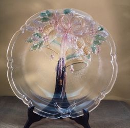 Christmas Platter By MIKASA HOLIDAY BELLS Crystal 15"
