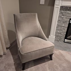 Crate And Barrel Grey & Silver Seat Sofa