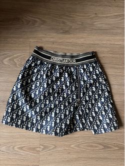 Dior print monogram oblique canvas skirt shorts stretching waist Sz XS