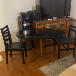 Dining Set Black table 2 Chairs