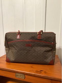 Vintage Hartmann Wings Diamond Jacquard Standing Duffle Weekender Tote Carry On Bag