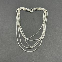 Collar de plata de ley 925 de 5 cadenas
