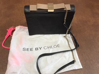 Small Crossbody Designer Two Tone Leather Bag by See by Chloe
