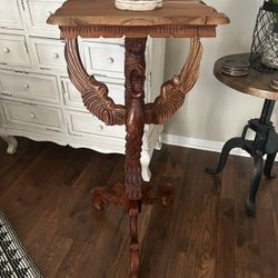 Antique Craved Dragon Side Table 