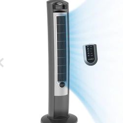 Lasko 42" Wind Curve Tower Fan with Ionizer and Remote, 2551, Silver