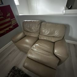 Leather Reclining Sofa Loveseat