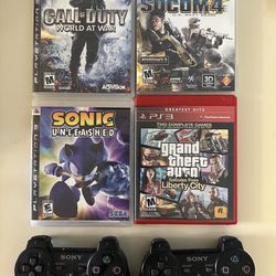 PS3 Controllers And 4 Games