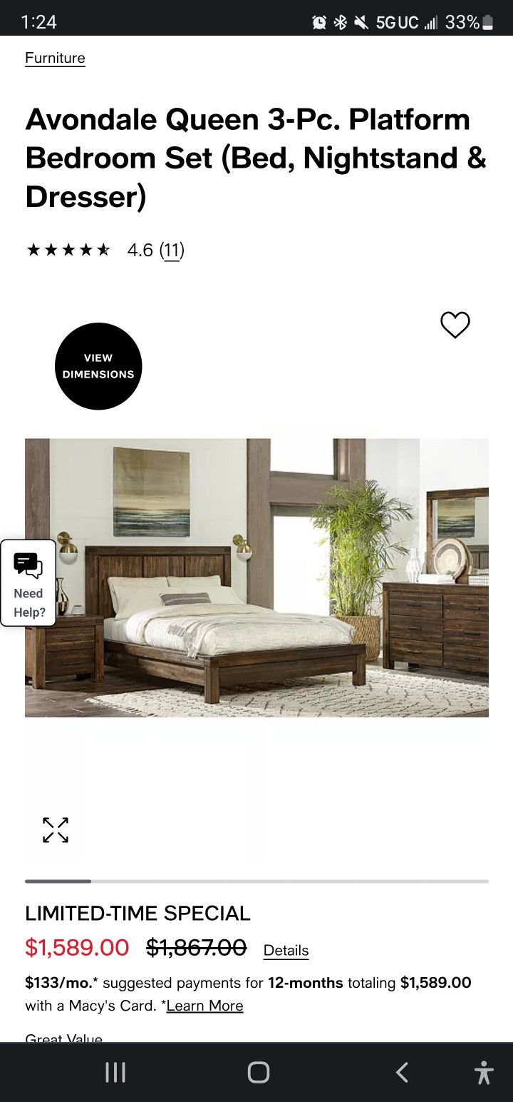 Avondale MACYS queen Bed 5 Set for Sale in Miami Gardens, FL OfferUp