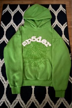 Spider hoodie Lime green Size Large but fits small
