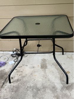 Outdoor table and mini charcoal bbq