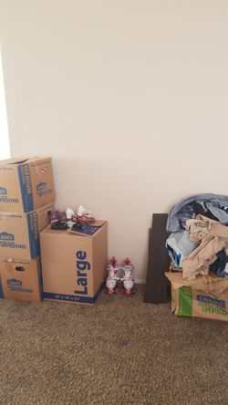 Box full of girl clothes