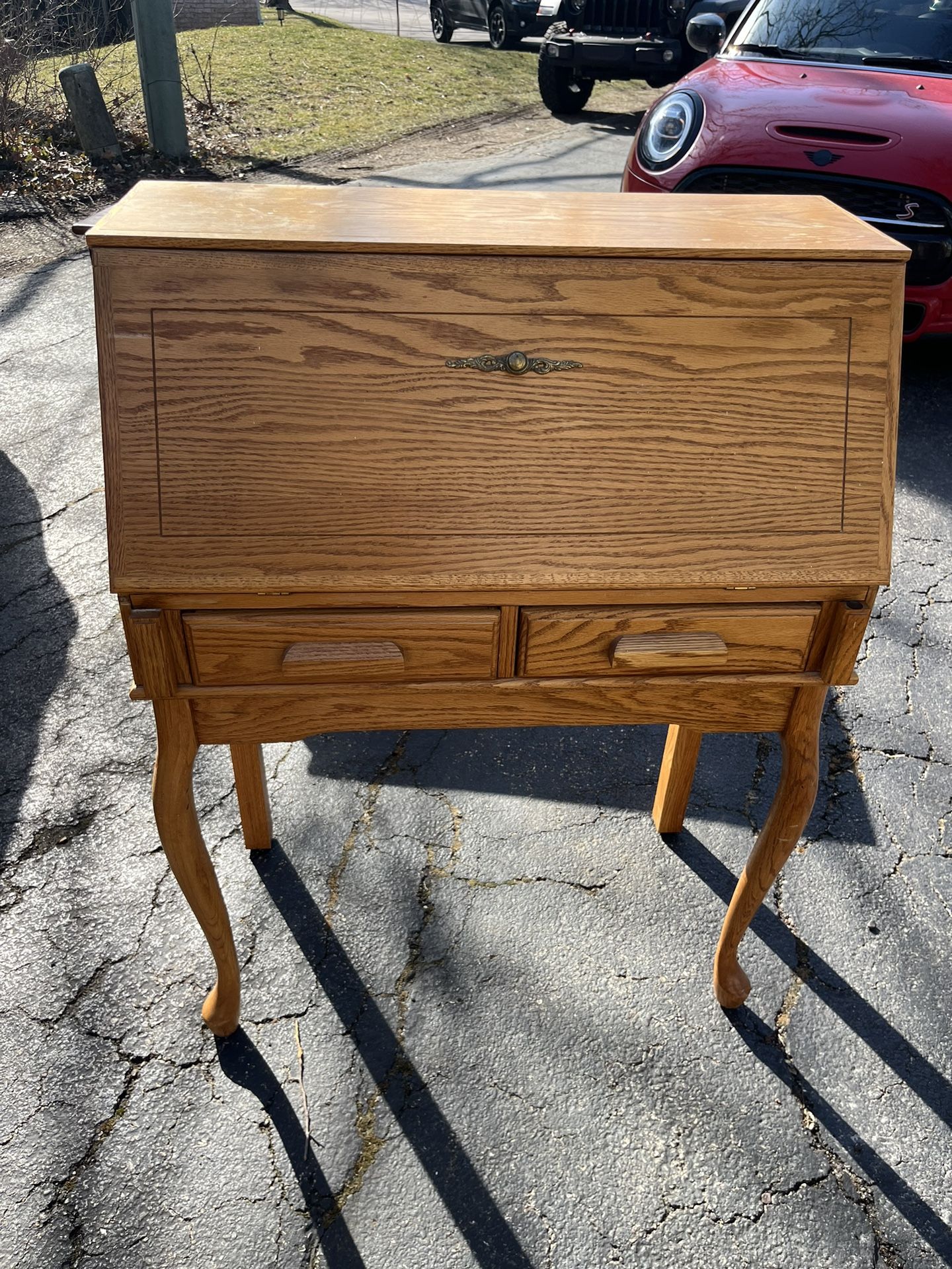 Solid Oak Secretary’s Desk