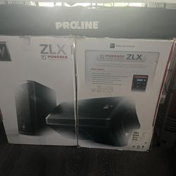 EV ZLX 15” Powered Speaker (2x) W/ Proline Speaker Stands With Bag