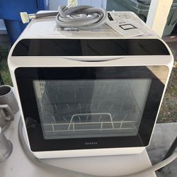 NOVETE Portable Countertop Dishwashers, Compact Dishwashers with 5L Built-in Water Tank & Inlet Hose, 5 Washing Programs, Baby Care, Air-Dry Function 