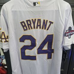 New Kobe Bryant Dodgers Jersey With 2024  WS Patch,Tages! Stitched!!,L,XL And 2XL. #8 on front #24 on back!!