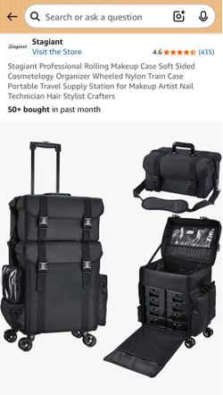 Stagiant Rolling Electrician Technician Makeup Cosmetic Organizer Wheel Travel Case