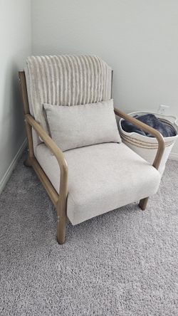Mid-Century Accent Chair with Wood Arms