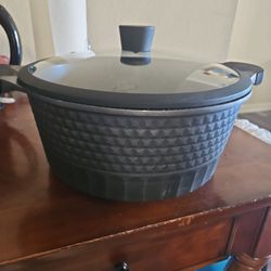 D&W Pot/Casserole 12.5" Inch,10 Qt With Lid Big Party Size Nonstick Cookware