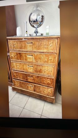 Bamboo and Rattan Dresser