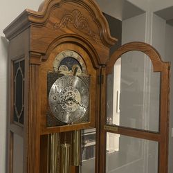 Oak Grandfather Clock Howard Millard Ridgeway 7ft Vintage