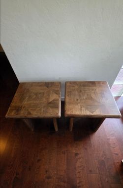 2 wooden side tables