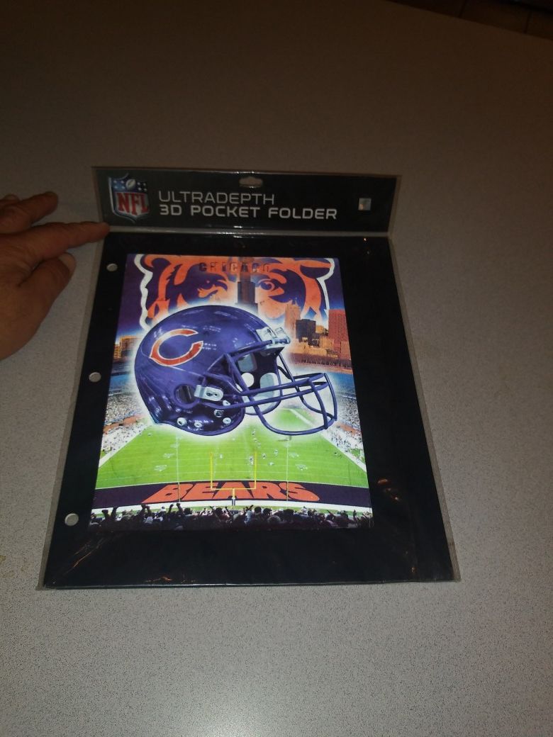 CHICAGO BEARS ULTRADEPTH 3D POCKET FOLDER NEW FACTORY SEALED