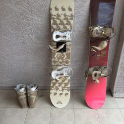 Snowboards With Bindings and Boot