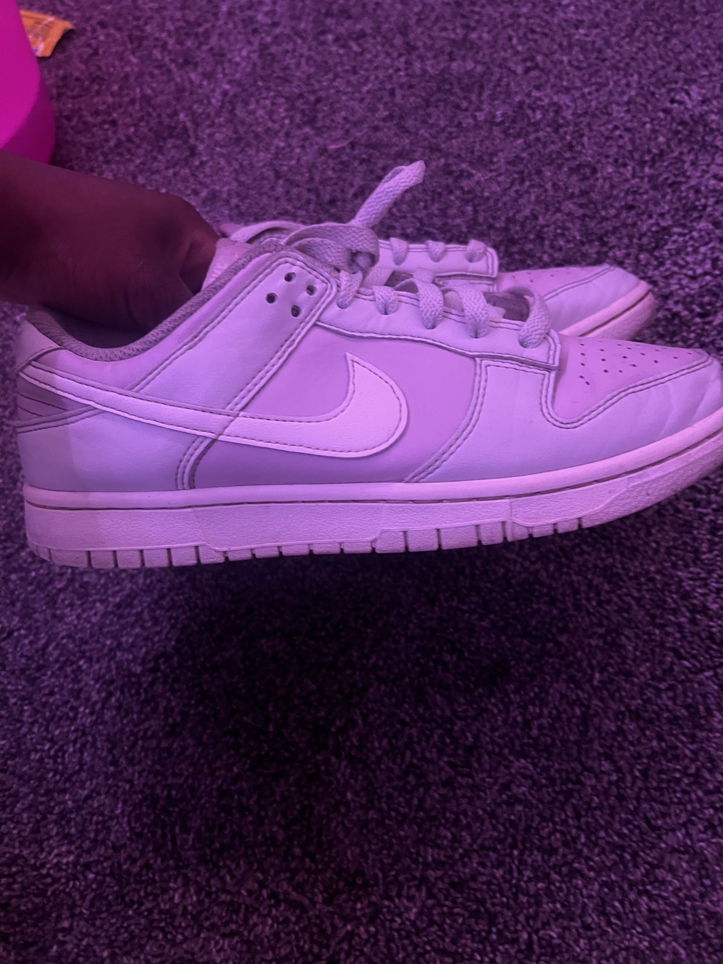 worn pink and gray nike dunks size 9 women