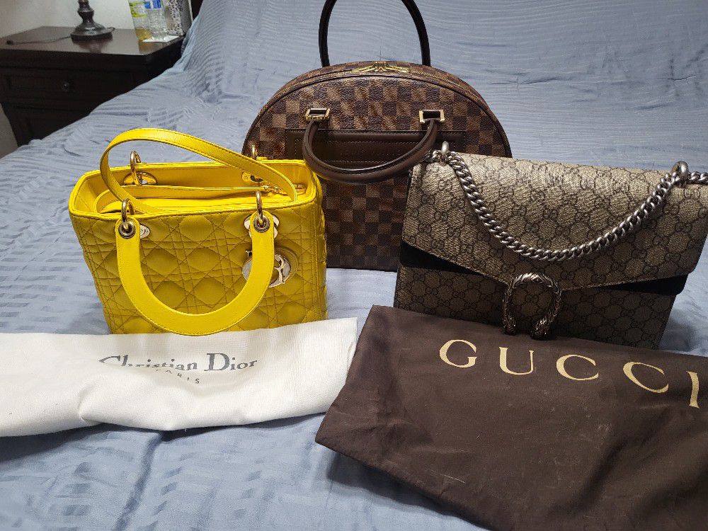 Authentic Large Gucci Dionysus, Lv Nolita And Christian Dior for