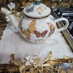 Mackenzie Childs Butterfly 4 Cup Teapot 