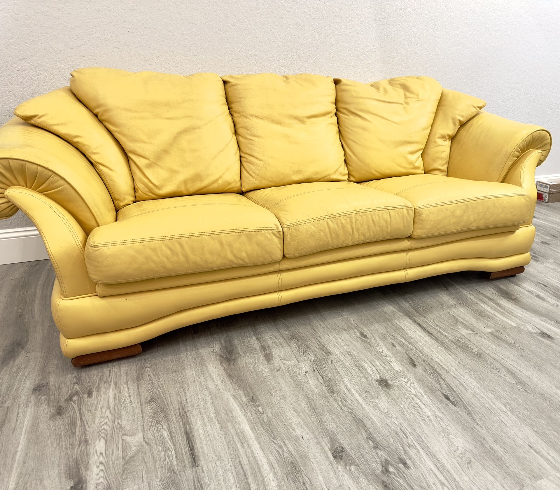Real Italian leather couch set 