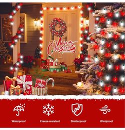 Brand New- 50 Red and White 32 ft C9 Christmas String Lights