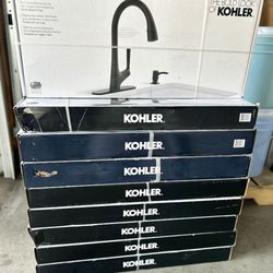 Kohler Elmbrook Kitchen Faucet With Soap Dispenser Matte Black