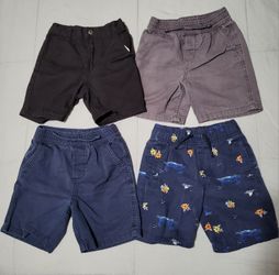 3T, 4 Pair Of Shorts: Boys, Black, Gray, Blue, Hawaii