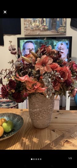 Faux flowers with gorgeous vase