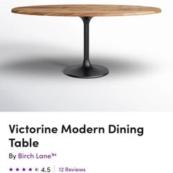 Solid Wood And Metal Table 