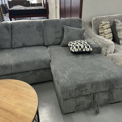 Soft Corduroy Sectionals Sleeper Available. No Credit Required 
