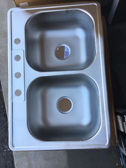 65 Dlls..33 in. Drop-In 50/50 Double Bowl  in Stainless Steel Kitchen Sink