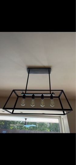 2 black pendant lights