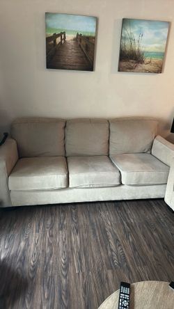 Comfortable clean two piece sofa set