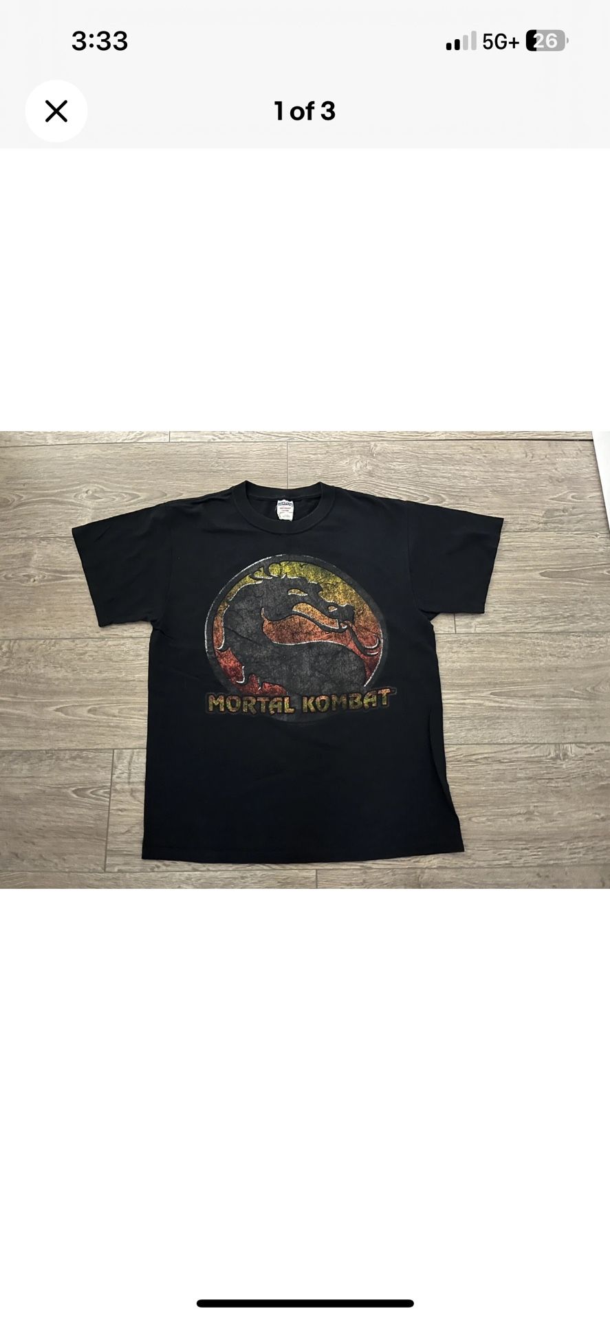 Vintage Mortal Kombat Logo Jerzees Heavyweight Men’s T Shirt Black Sz M Tshirt